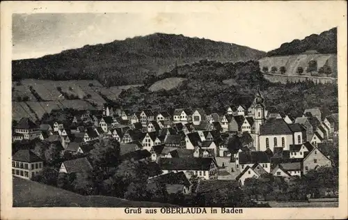 Ak Oberlauda Lauda Königshofen in Tauberfranken, Blick auf den Ort