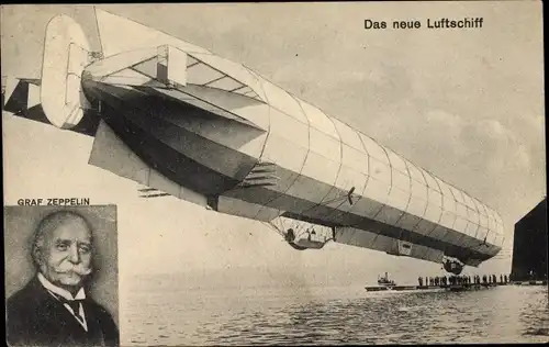 Ak Graf Zeppelin, Portrait, das neue Luftschiff