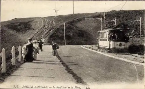 Ak Sainte Adresse Seine Maritime, Le Raidillon de la Hève, Straßenbahn, Levy et Fils