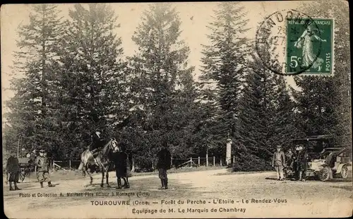 Ak Tourouvre Orne, Foret du Perche, L'Etoile, Le Rendez-Vous, Equipage de M. Le Marquis de Chambray