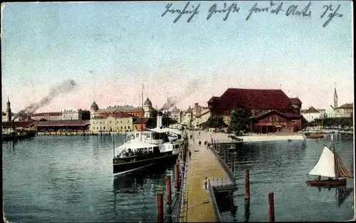 Ak Konstanz am Bodensee, Panorama vom Leuchtturm