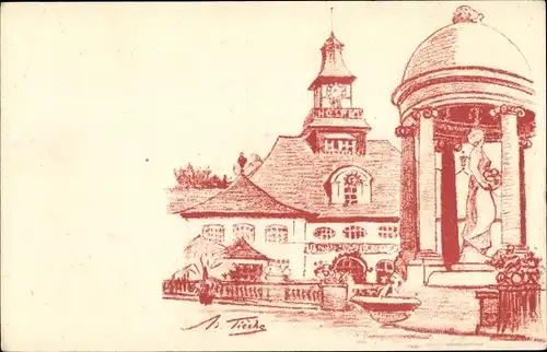 Künstler Litho Tieche, A., Bern Stadt Schweiz, Schweiz. Landesausstellung 1914, Tempel