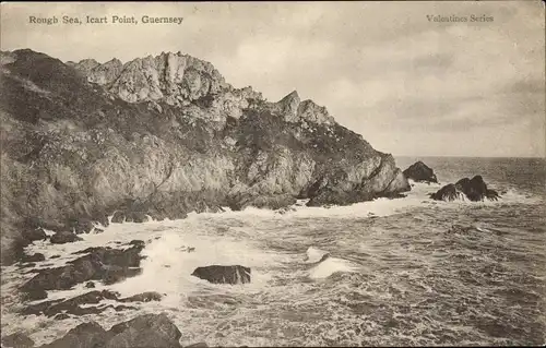 Ak Kanalinsel Guernsey, rough Sea, Icart Point