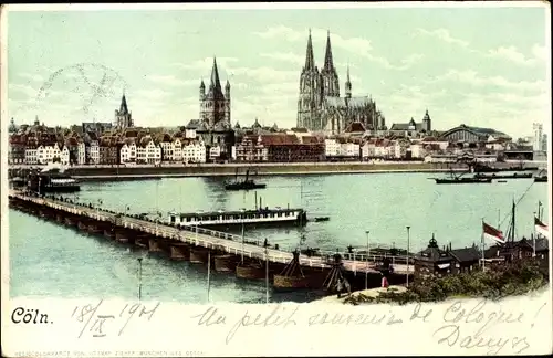 Ak Köln am Rhein, Rheinansicht, Dom