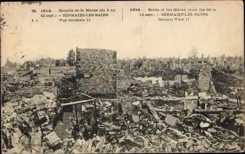 Ak Sermaize les Bains Marne, Vue generale II, Bataille de la Marne 1914