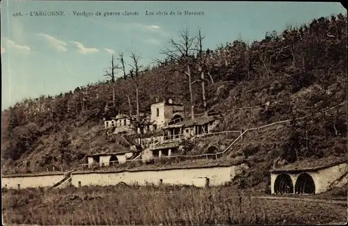 Ak Marne, l'Argonne, Vestiges de guerre classes, Les abris de la Harazee