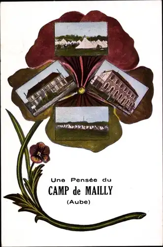 Ak Mailly le Camp Aube, Camp, Gebäude