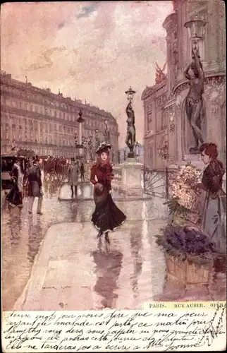 Künstler Ak Paris, Vue de la Opera, Rue Auber