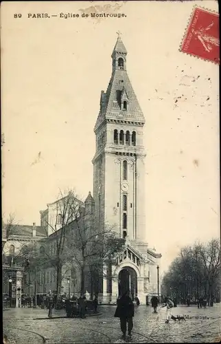 Ak Paris XIV, Eglise de Montrouge