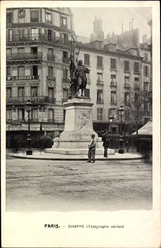 Ak Paris VII, Statue de Claude Chappe