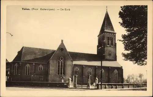 Ak Tielen Flandern Antwerpen, Kirche, Außenansicht