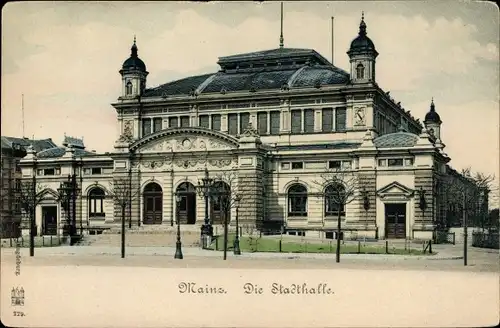 Ak Mainz am Rhein, Die Stadthalle, Außenansicht