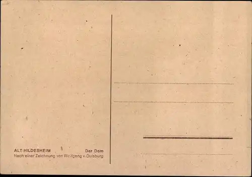 Künstler Ak Wolfgang v. Duisburg, Hildesheim in Niedersachsen, der Dom