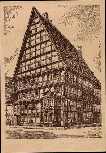 Künstler Ak Wolfgang v. Duisburg, Hildesheim in Niedersachsen, Borchers'sches Haus