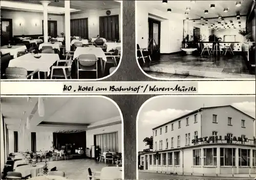 Ak Waren an der Müritz, HO Hotel am Bahnhof, Inneres