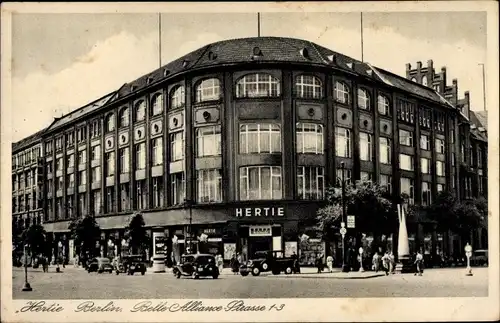 Ak Berlin Kreuzberg, Blick auf das Hertie Kaufhaus an der Belle-Alliance-Straße Nr. 1 bis 3