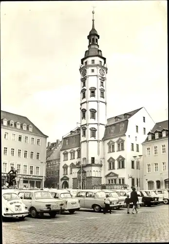 Ak Gera in Thüringen, Rathaus, Parkplatz