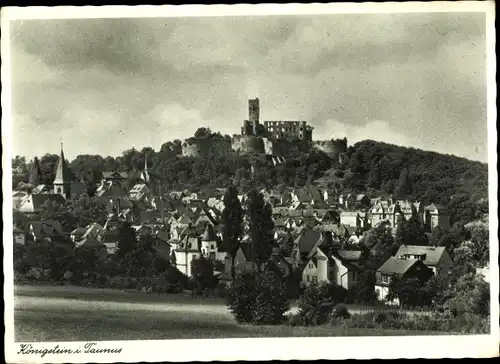 Ak Königstein im Taunus, Gesamtansicht mit Ruine