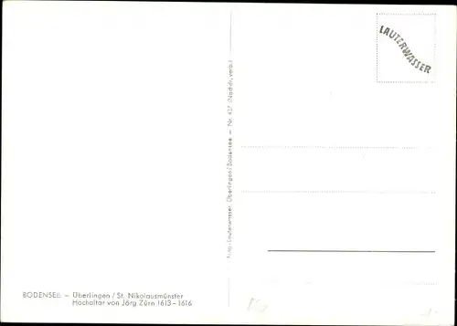 Ak Überlingen am Bodensee, St. Nikolaus-Münster, Hochaltar