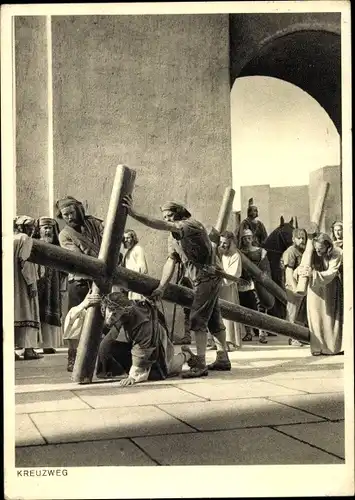 Ak Oberammergau in Oberbayern, Passionsspiele 1950, Kreuzweg