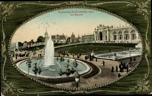Passepartout Ak Bruxelles Brüssel, Exposition de Bruxelles 1910, Le Bassin