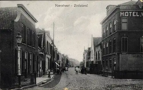 Ak Dirksland Südholland, Voorstraat, Hôtel