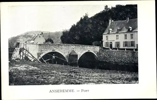 Ak Anseremme Wallonien Namur, Pont, Brücke, Café Restaurant