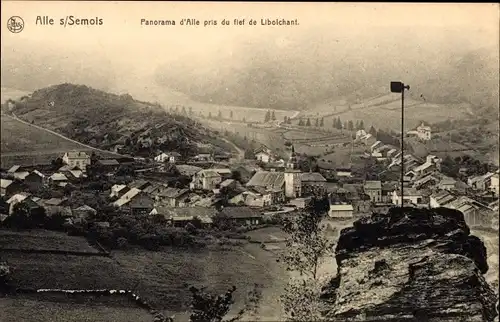 Ak Alle sur Semois Wallonien Namur, Panorama d'Alle pris du flet de Libolchant