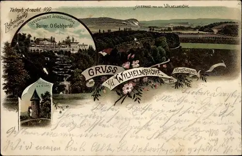 Litho Nordhausen in Thüringen, Restaurant Wilhelmshöhe, Wartturm