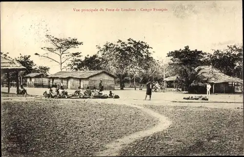 Ak Loudima Republik Kongo Französisch Kongo, Vue principale du Poste