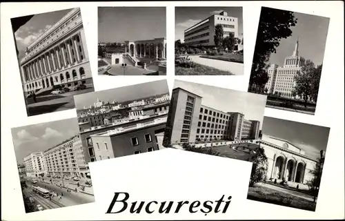 Ak București Bukarest Rumänien, Detailanischten, Gebäude