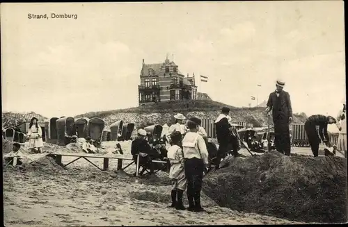 Ak Domburg Veere Zeeland Niederlande, Strand, Strandleben