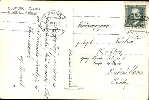 Ak Olomouc Olmütz Stadt, Rathaus