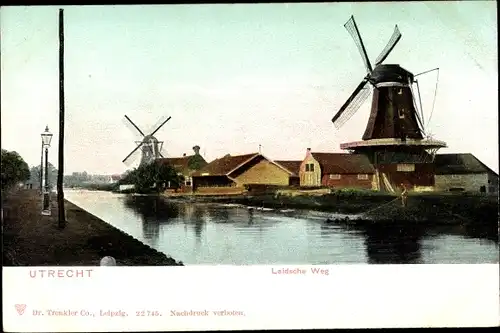 Ak Utrecht Niederlande, Leidsche Weg, Windmühlen