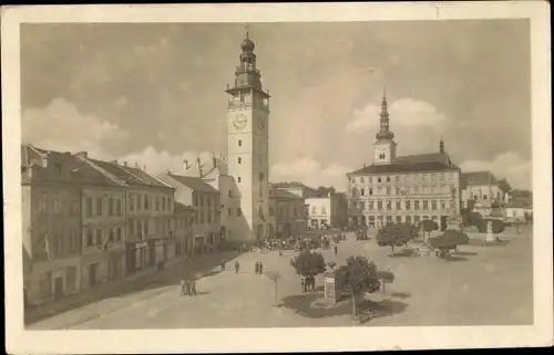 Ak Vyškov Wischau Südmähren, Stadtplatz, Rathaus