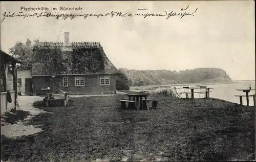 Ak Sønderborg Sonderburg Dänemark, Fischerhütte um Süderholz