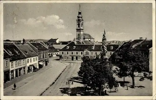 Ak Stockerau in Niederösterreich, Teilansicht mit Kirche