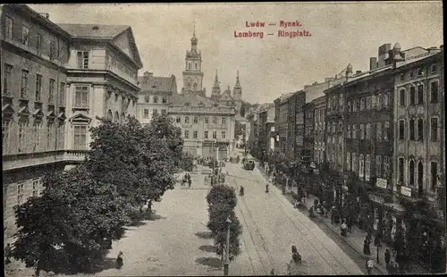 Ak Lwów Lemberg Ukraine, Ringplatz