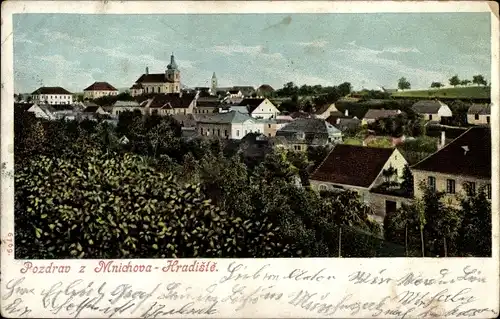 Ak Mnichovo Hradiště Münchengrätz Mittelböhmen, Blick auf den Ort