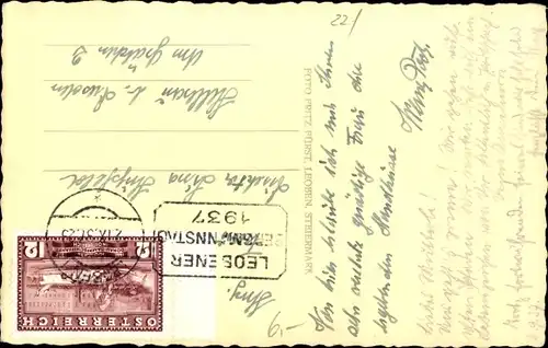 Ak Leoben Steiermark, Inneres eines Restaurants, Tische, Stöckl