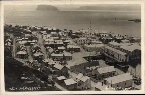 Ak Hammerfest Norwegen, Ortspartie, Vogelschau