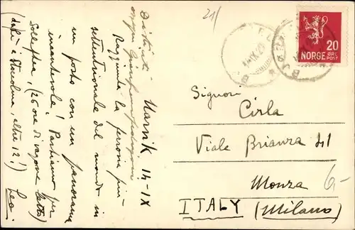 Ak Hammerfest Norwegen, Ortspartie, Vogelschau