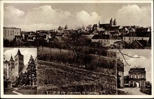 Ak Ilbenstadt Niddatal in Hessen, Stadtansicht, Tor, Kirche
