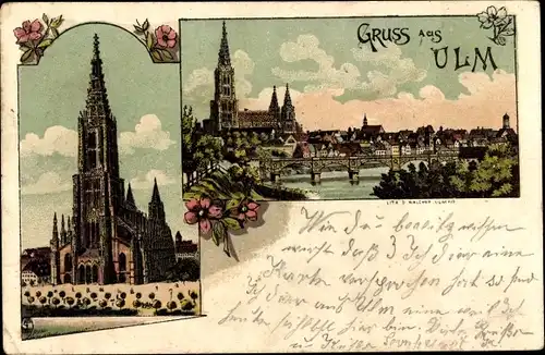 Litho Ulm an der Donau, Stadt, Dom