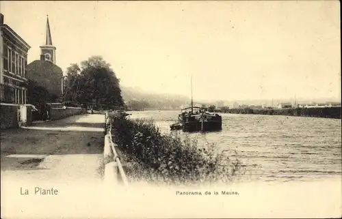 Ak La Plante Namur, Panorama de la Meuse