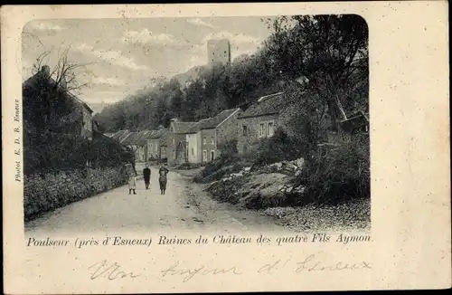 Ak Poulseur Wallonien Lüttich, Ruines du Chateau des quatre Fils Aymon