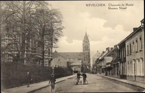Ak Wevelghem Wevelgem Westflandern, Chaussee de Menin