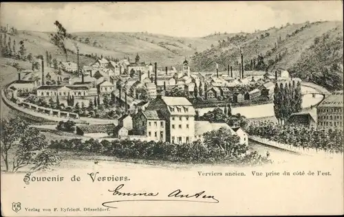 Ak Verviers Wallonien Lüttich, Verviers ancien, Vue prise du cite de l'est