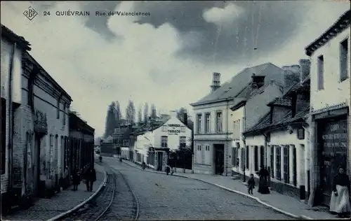 Ak Quiévrain Wallonien Hennegau, Rue de Valenciennes