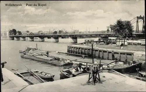 Ak Willebroeck Willebroek Flandern Antwerpen, Pont du Rupel